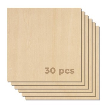 xTool Sperrholzbögen - 30 x 30 x 0,3 cm - Linde - 30 Stk. 