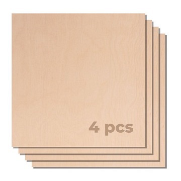 xTool Sperrholzbögen 30 x 30 x 0,6 cm - Birke - 4 Stk. 